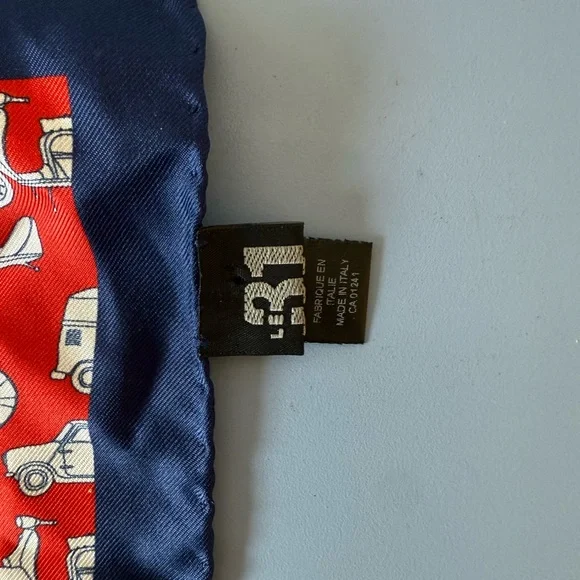 Red and Blue Patterned Pocket Square - Picture 4 of 7